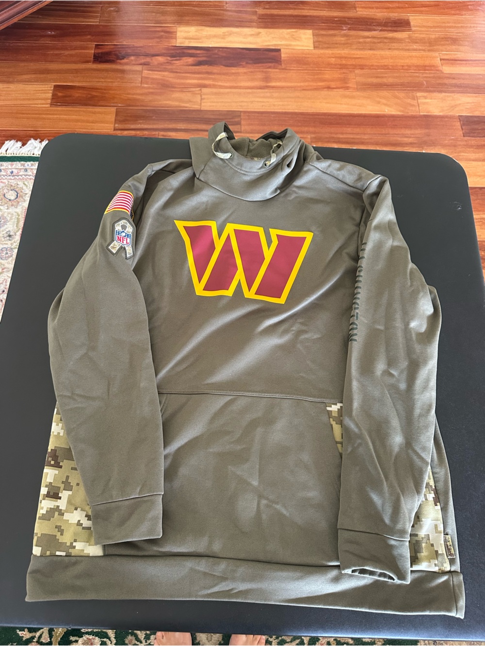 Nike Washington Commanders NFL Military Green Pullover Hoodie Therma Fit Mens XL